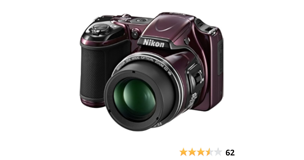 Nikon COOLPIX L820 16 MP 30x Zoom Digital Camera - Plum Factory Refurbished